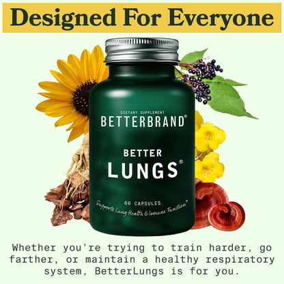Betterbrand Mullein Leaf Extract for Lungs – Lung Support with Elderberry, Vitamin D, Ginseng & Reishi – Healthy Flow Cleanse & Immune Support– 60 Capsules